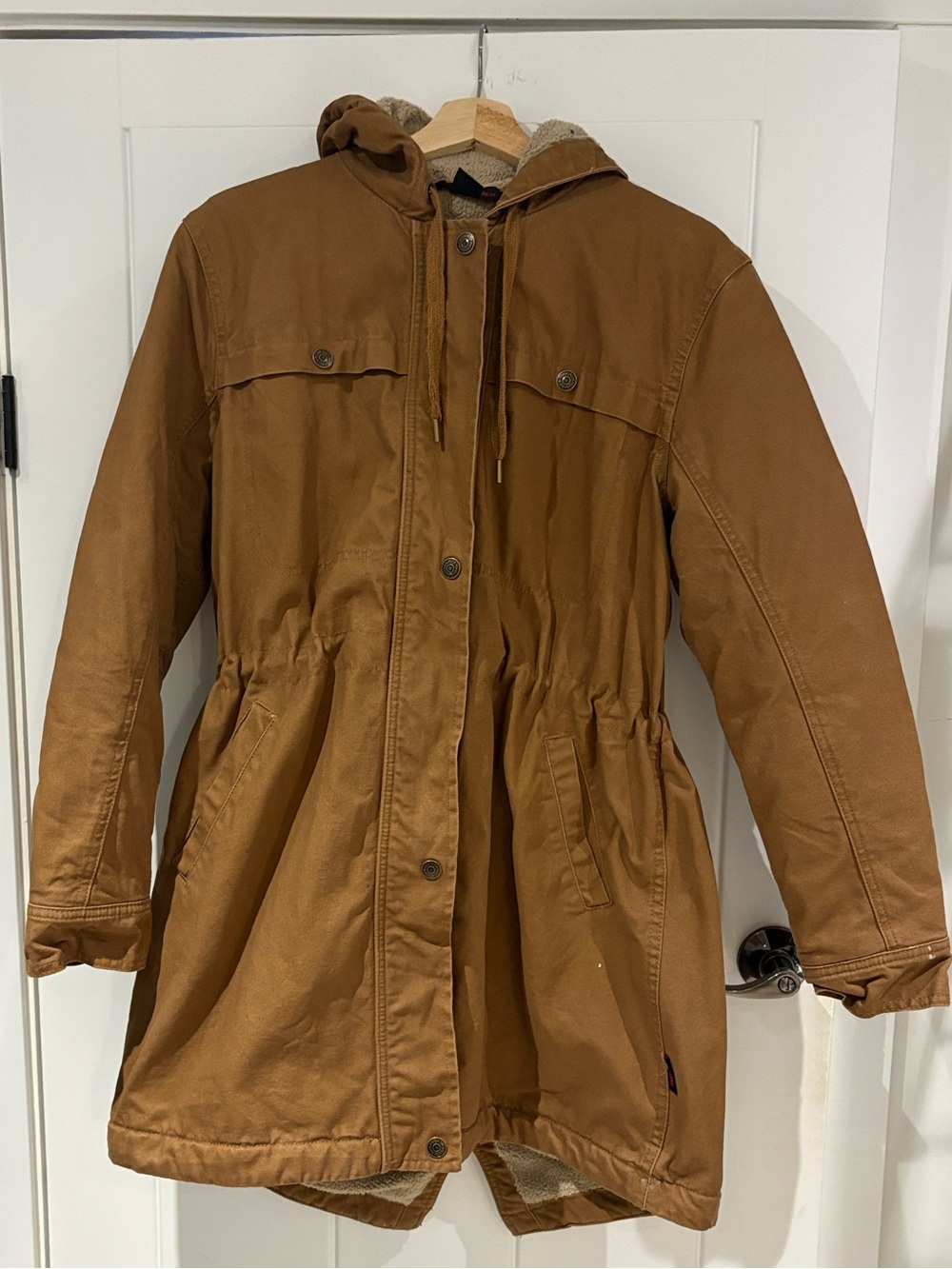 Tough Duck Women's Hooded Utility Jacket in Brown